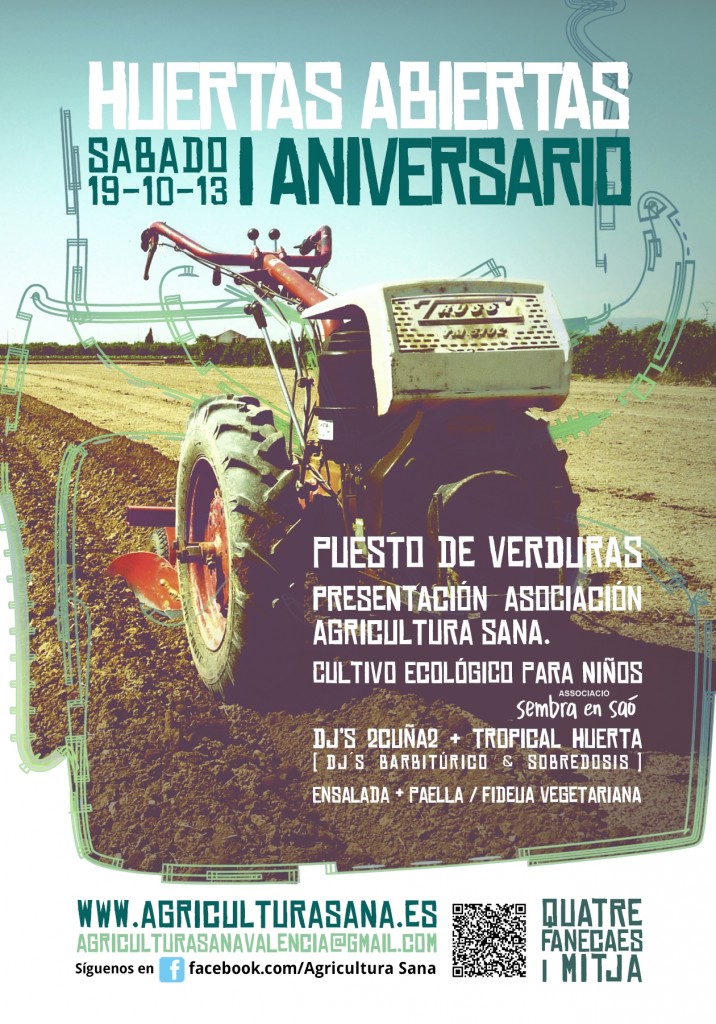 FLYER I ANIVERSARIO huertas sanas abierta